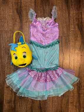 Kids mermaid dress + fishtail bag Size 3 year (116 cm)